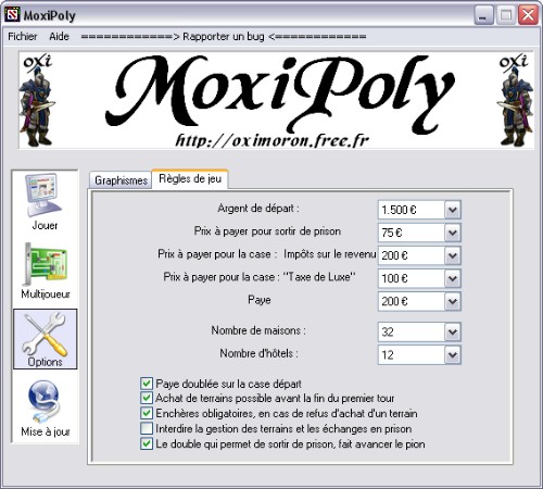 Options : Règles du jeu
