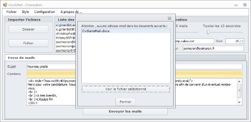 Documents sans Emails détéctés