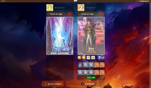 Choix des mages des joueurs
